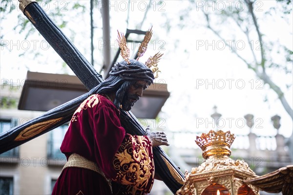 Good Friday procession in Barcelona, Spain, Europe