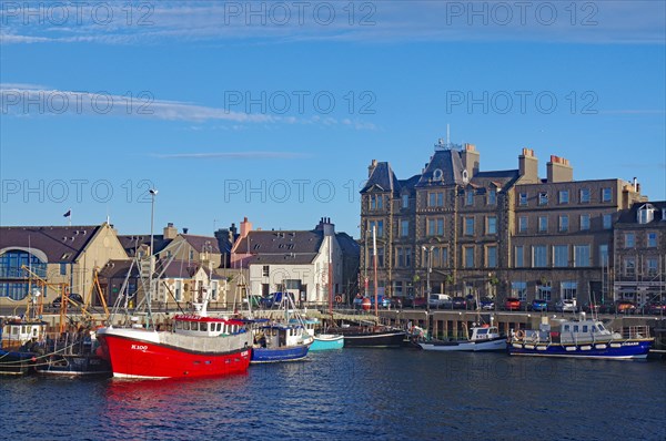 Fishing boats in the harbour of Kirkwall, Orkney Islands, Scotland, UK