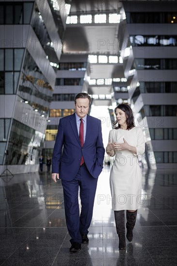 (R-L) Annalena Baerbock, Federal Foreign Minister, meets David Cameron, Secretary of State for Foreign, Commonwealth and Development of the United Kingdom of Great Britain and Northern Ireland, for talks on the margins of the NATO Foreign Ministers' Meeting. Brussels, 03.04.2024. Photographed on behalf of the Federal Foreign Office