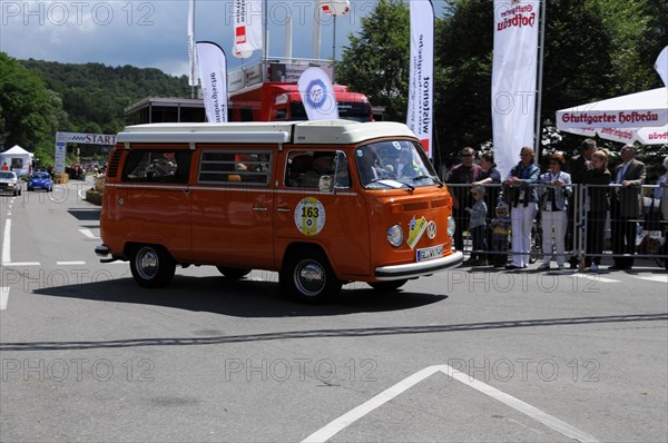 Old VW Bulli at a classic car race on a sunny day, SOLITUDE REVIVAL 2011, Stuttgart, Baden-Wuerttemberg, Germany, Europe