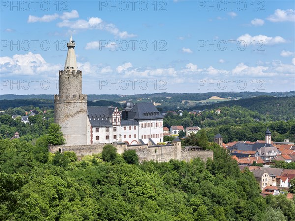 View of the town of Weida with the Osterburg, Thuringia, Germany, Europe