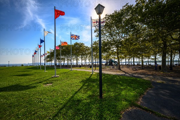 Views on New York Harbor, Manhattan and Statue of Liberty from the Liberty State Park, Jersey City, NJ, USA, USA, North America