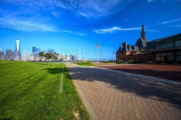 Views on New York Harbor, Manhattan and Statue of Liberty from the Liberty State Park, Jersey City, NJ, USA, USA, North America