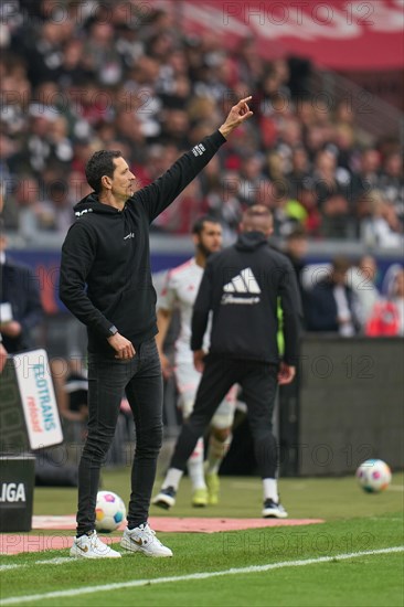 Bundesliga Eintracht Frankfurt-Union Berlin at Deutsche Bank Park in Frankfurt. Frankfurt coach Dino Toppmoeller. Frankfurt, Hesse, Germany, Europe