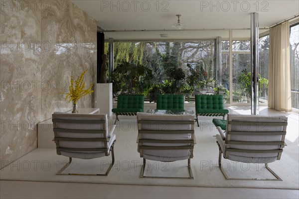 Interior view, living room, Villa Tugendhat (architect Ludwig Mies van der Rohe, UNESCO World Heritage List), Brno, Jihomoravsky kraj, Czech Republic, Europe