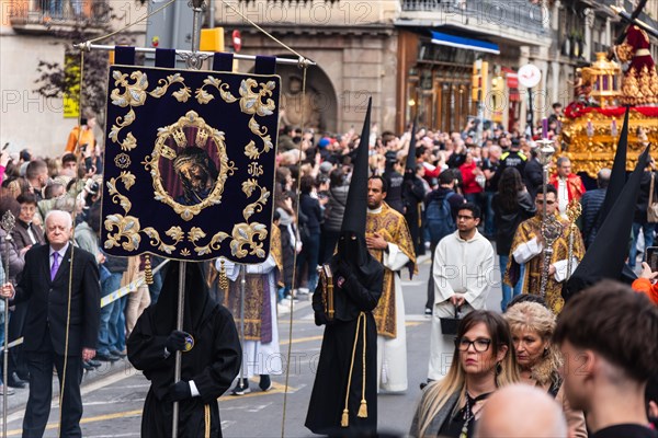 Good Friday procession in Barcelona, Spain, Europe