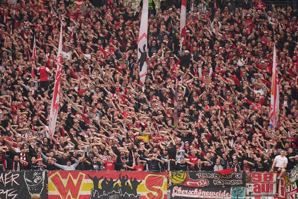 Bundesliga Eintracht Frankfurt-Union Berlin at Deutsche Bank Park in Frankfurt. Berlin's fans. Frankfurt, Hesse, Germany, Europe