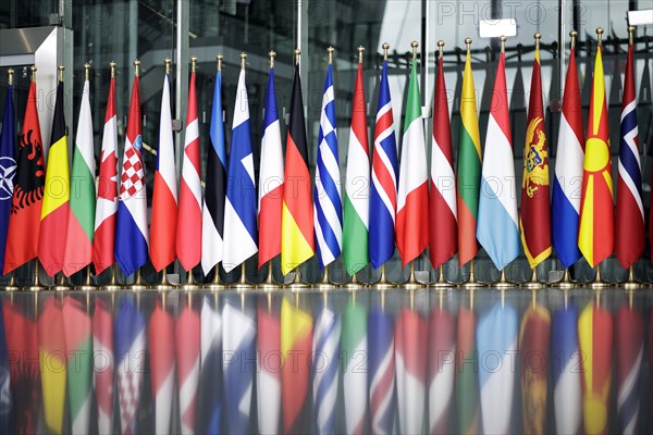 Symbolic image at the meeting of NATO foreign ministers. Brussels, 03.04.2024. Photographed on behalf of the Federal Foreign Office