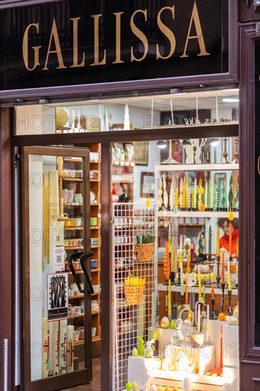 An old shop with candles near the Ramblas in Barcelona, Spain, Europe