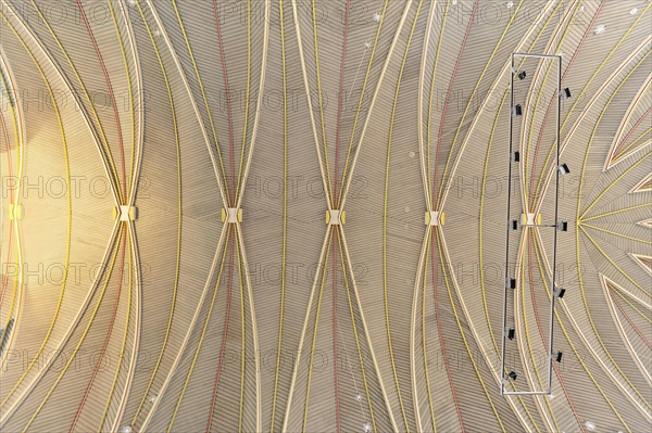 Speyer Cathedral, The ceiling of a church with a complex pattern and golden accents, Speyer Cathedral, Unesco World Heritage Site, foundation stone laid around 1030, Speyer, Rhineland-Palatinate, Germany, Europe