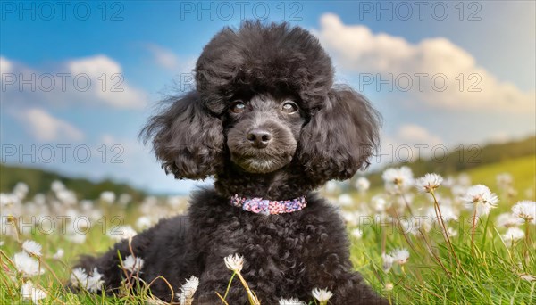 Ai generated, animals, mammals, dog, domestic dogs (Canis lupus familiaris), black, black