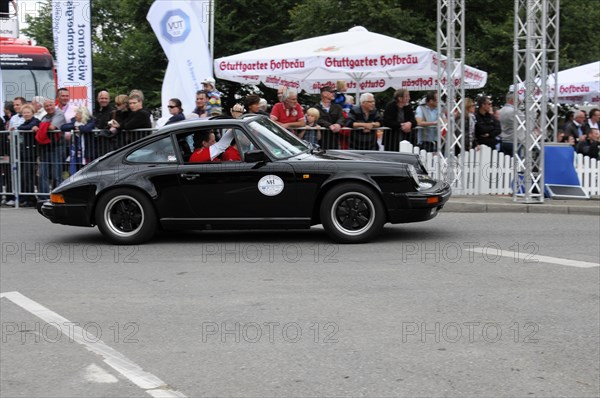 Side view of a black Porsche 911 at a driving event, SOLITUDE REVIVAL 2011, Stuttgart, Baden-Wuerttemberg, Germany, Europe