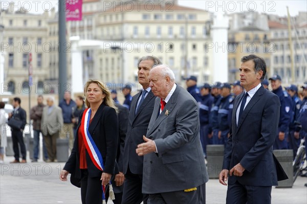 Marseille City Hall, Officials at a ceremony, one wearing a medal, Marseille, Departement Bouches-du-Rhone, Provence-Alpes-Cote d'Azur region, France, Europe