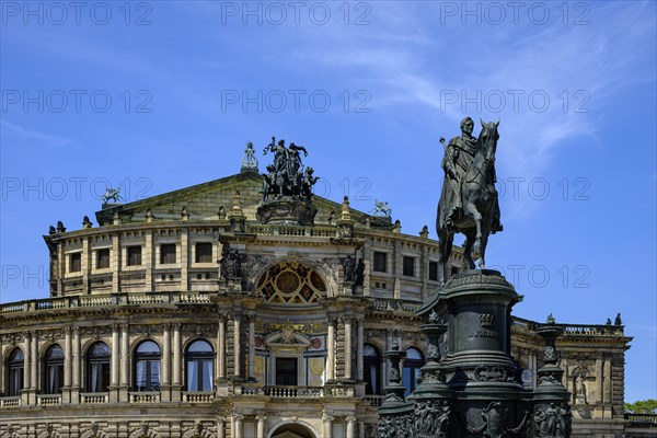 The world-famous Semper Opera House on Theatre Square in the inner old town of Dresden, Saxony, Germany, Europe