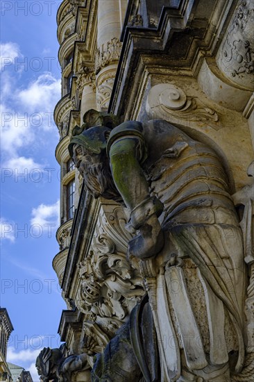 The Georgentor, architectural detail at the Residenzschloss in the inner old town of Dresden, Saxony, Germany, Europe