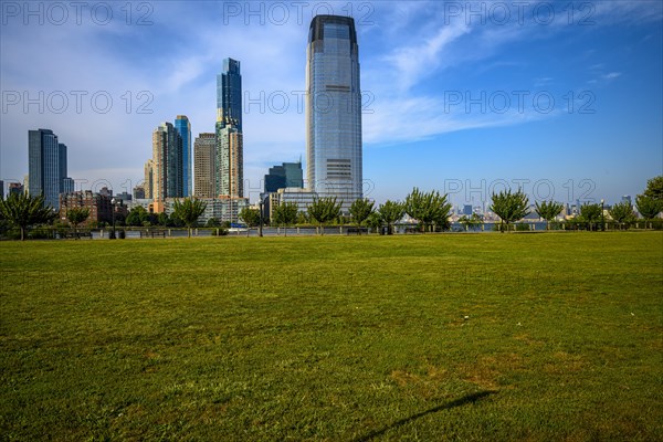 Views on New York Harbor, Manhattan and Statue of Liberty from the Liberty State Park, Jersey City, NJ, USA, USA, North America