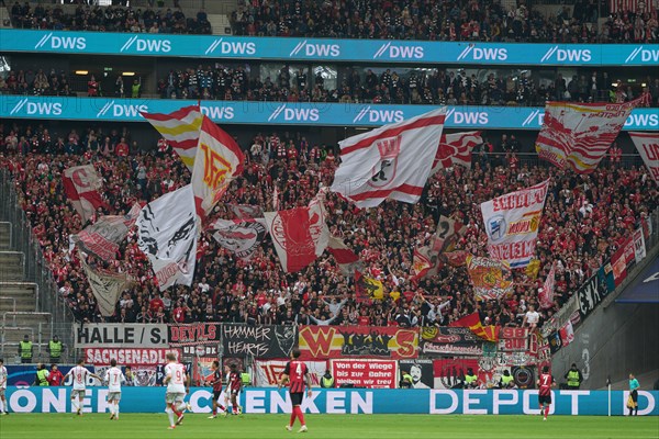 Bundesliga Eintracht Frankfurt-Union Berlin at Deutsche Bank Park in Frankfurt. Berlin's fans. Frankfurt, Hesse, Germany, Europe