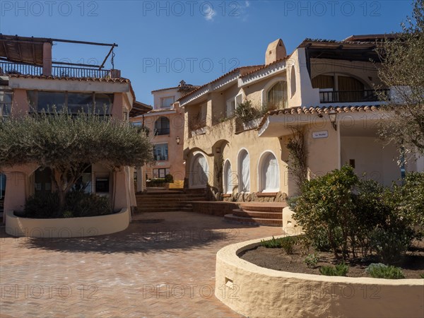 Typical buildings in the town centre, Porto Cervo, Costa Smeralda, Sardinia, Italy, Europe