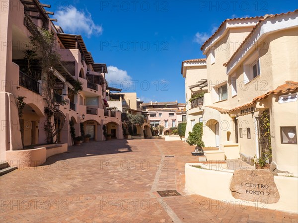 Typical buildings in the town centre, Porto Cervo, Costa Smeralda, Sardinia, Italy, Europe