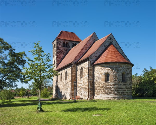 The Romanesque village church of Waldau, Bernburg, Saxony-Anhalt, Germany, Europe