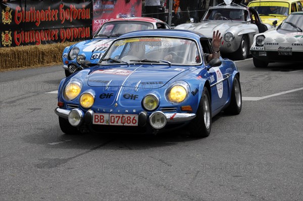 A blue Renault Alpine with the number 8 at a classic car race meeting, SOLITUDE REVIVAL 2011, Stuttgart, Baden-Wuerttemberg, Germany, Europe