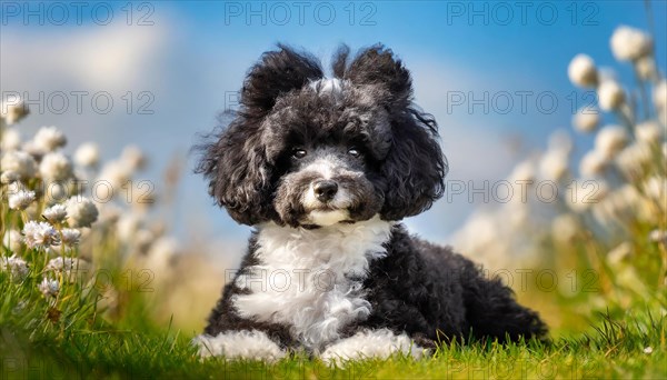 AI generated, animals, mammals, dog, domestic dogs (Canis lupus familiaris), black and white