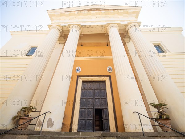 Facade and entrance gate Entrance gate to Santa Maria Cathedral, Alghero, Sardinia, Italy, Europe