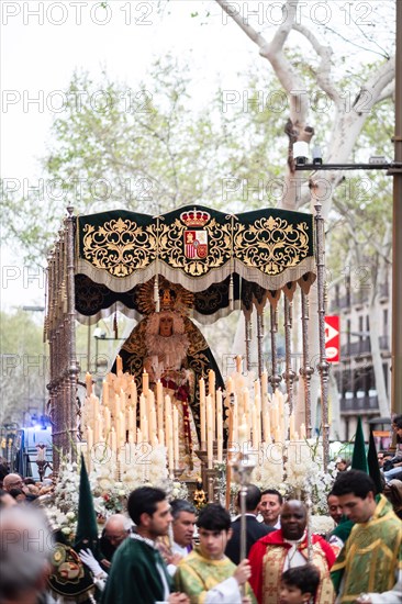 Good Friday procession in Barcelona, Spain, Europe