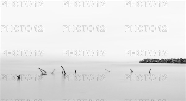 Long exposure at the Baltic Sea in Ruegen, Mecklenburg-Vorpommern, Germany, Europe