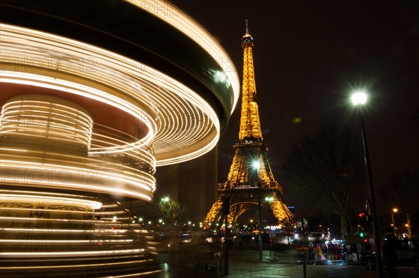 Paris, view, night, france