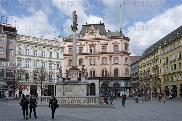 Plague Column (Morovy Sloup), Freedom Square (Namesti Svobody), Brno, Jihomoravsky kraj, Czech Republic, Europe