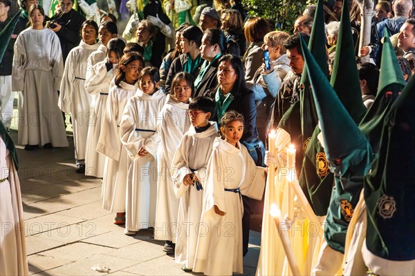 Good Friday procession in Barcelona, Spain, Europe