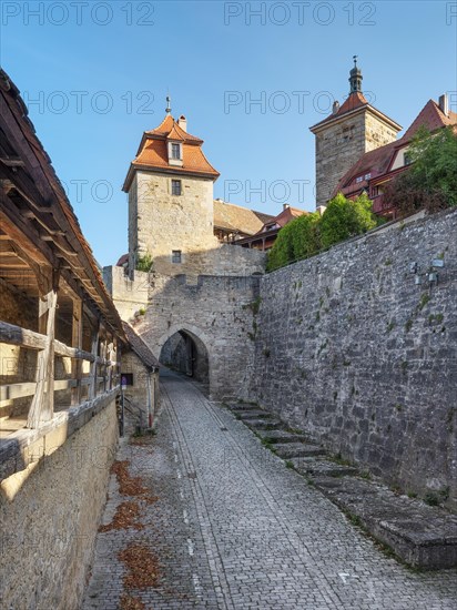 The Kobolzell Gate and the Kobolzell Tower, Rothenburg ob der Tauber, Middle Franconia, Bavaria, Germany, Europe