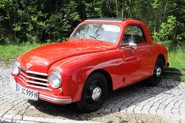 A red classic car parked on a street, SOLITUDE REVIVAL 2011, Stuttgart, Baden-Wuerttemberg, Germany, Europe