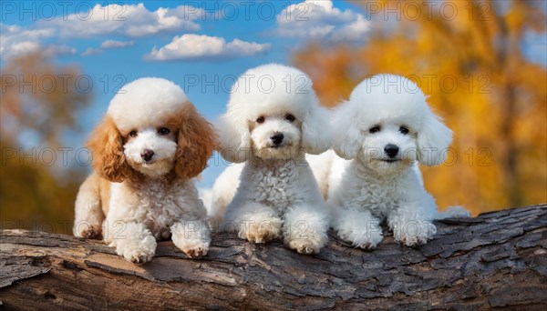 AI generated, animals, mammals, dog, domestic dogs (Canis lupus familiaris), three animals, puppies