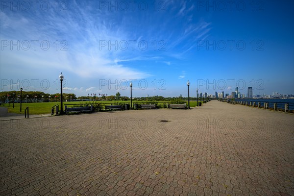 Views on New York Harbor, Manhattan and Statue of Liberty from the Liberty State Park, Jersey City, NJ, USA, USA, North America