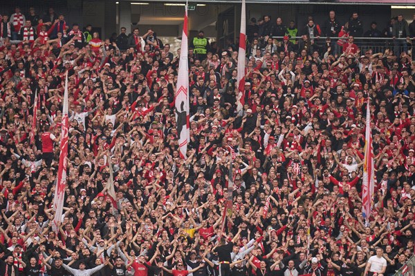 Bundesliga Eintracht Frankfurt-Union Berlin at Deutsche Bank Park in Frankfurt. Berlin's fans. Frankfurt, Hesse, Germany, Europe