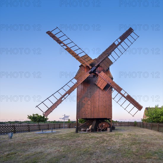 Mill, windmill, trestle windmill, Dreiheide, Saxony, Germany, Europe