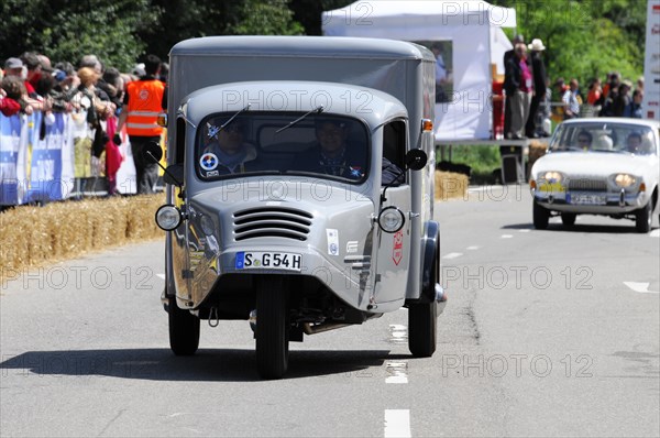 Grey historic van takes part in a classic car road race, SOLITUDE REVIVAL 2011, Stuttgart, Baden-Wuerttemberg, Germany, Europe