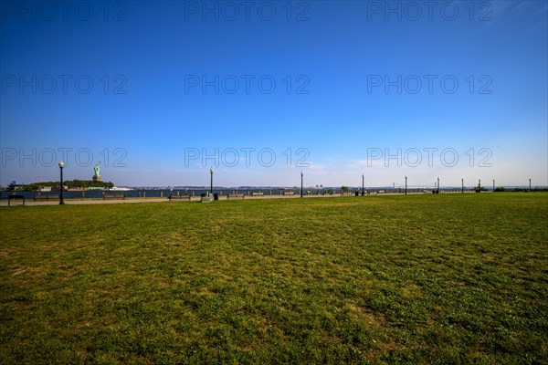 Views on New York Harbor, Manhattan and Statue of Liberty from the Liberty State Park, Jersey City, NJ, USA, USA, North America