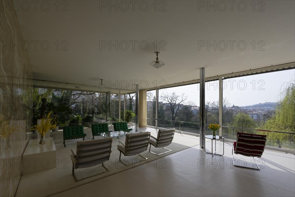 Interior view, living room, Villa Tugendhat (architect Ludwig Mies van der Rohe, UNESCO World Heritage List), Brno, Jihomoravsky kraj, Czech Republic, Europe