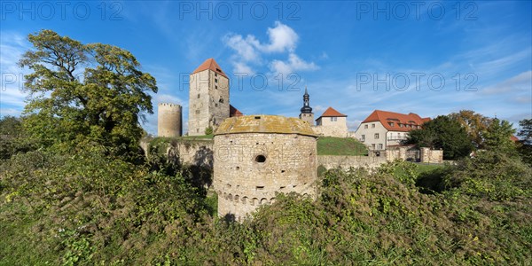 Querfurt Castle with defence towers and bastion Rondell, Querfurt, Saxony-Anhalt, Germany, Europe