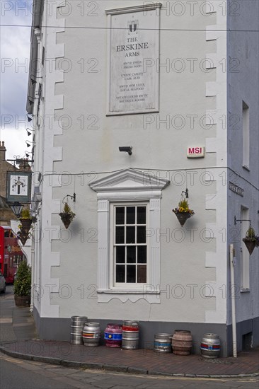 Eckkhaus, beer barrels, Conwy, Wales, Great Britain