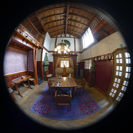 Fisheye 360, interior view, hall, Villa Jurkovic, Brno, Jihomoravsky kraj, Czech Republic, Europe