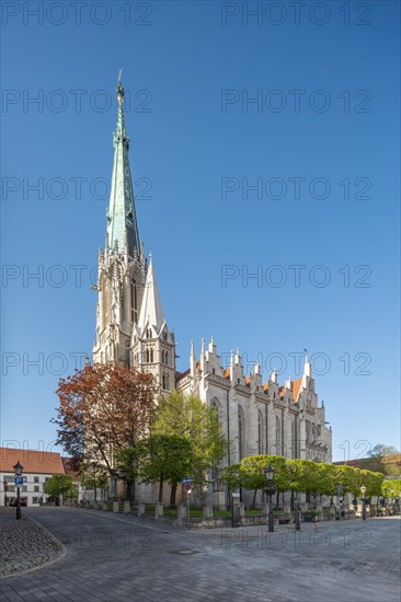 The Gothic St Mary's Church in the historic old town, Muehlhausen, Thuringia, Germany, Europe