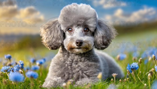 Ai generated, animals, mammals, dog, domestic dogs (Canis lupus familiaris), silver, silver-grey, grey