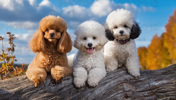 AI generated, animals, mammals, dog, domestic dogs (Canis lupus familiaris), three animals, puppies