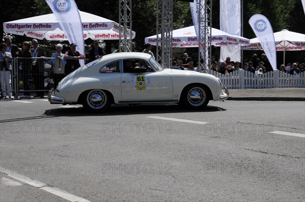 Ivory-coloured Porsche Coupe classic car at a motorsport event, SOLITUDE REVIVAL 2011, Stuttgart, Baden-Wuerttemberg, Germany, Europe