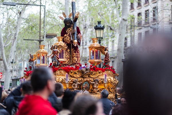 Good Friday procession in Barcelona, Spain, Europe