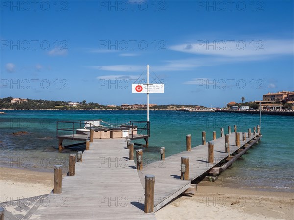 Boat landing stage, Porto Cervo, Costa Smeralda, Sardinia, Italy, Europe